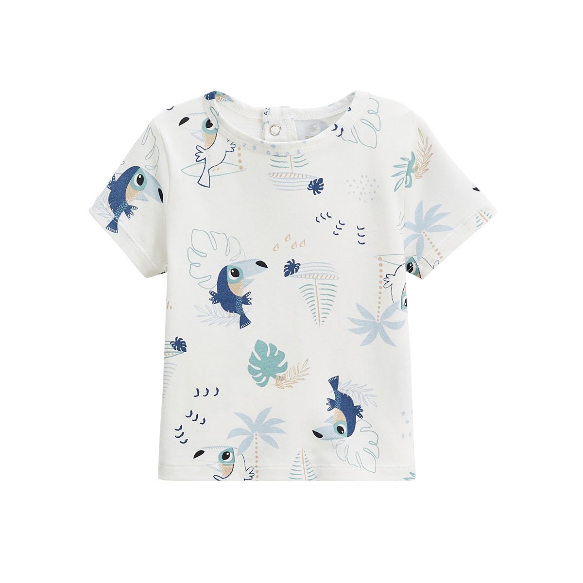 Ensemble salopette bébé en gaze de coton et t-shirt Toucana sable, PETIT BEGUIN