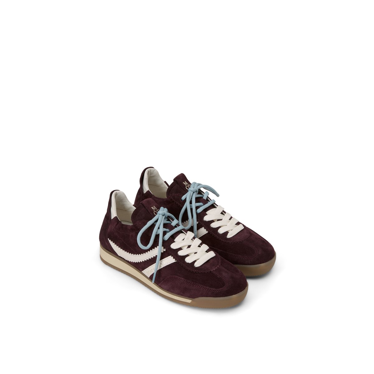 Modèle de baskets Mila en daim et cuir lisse rouge fonce, MARC O'POLO