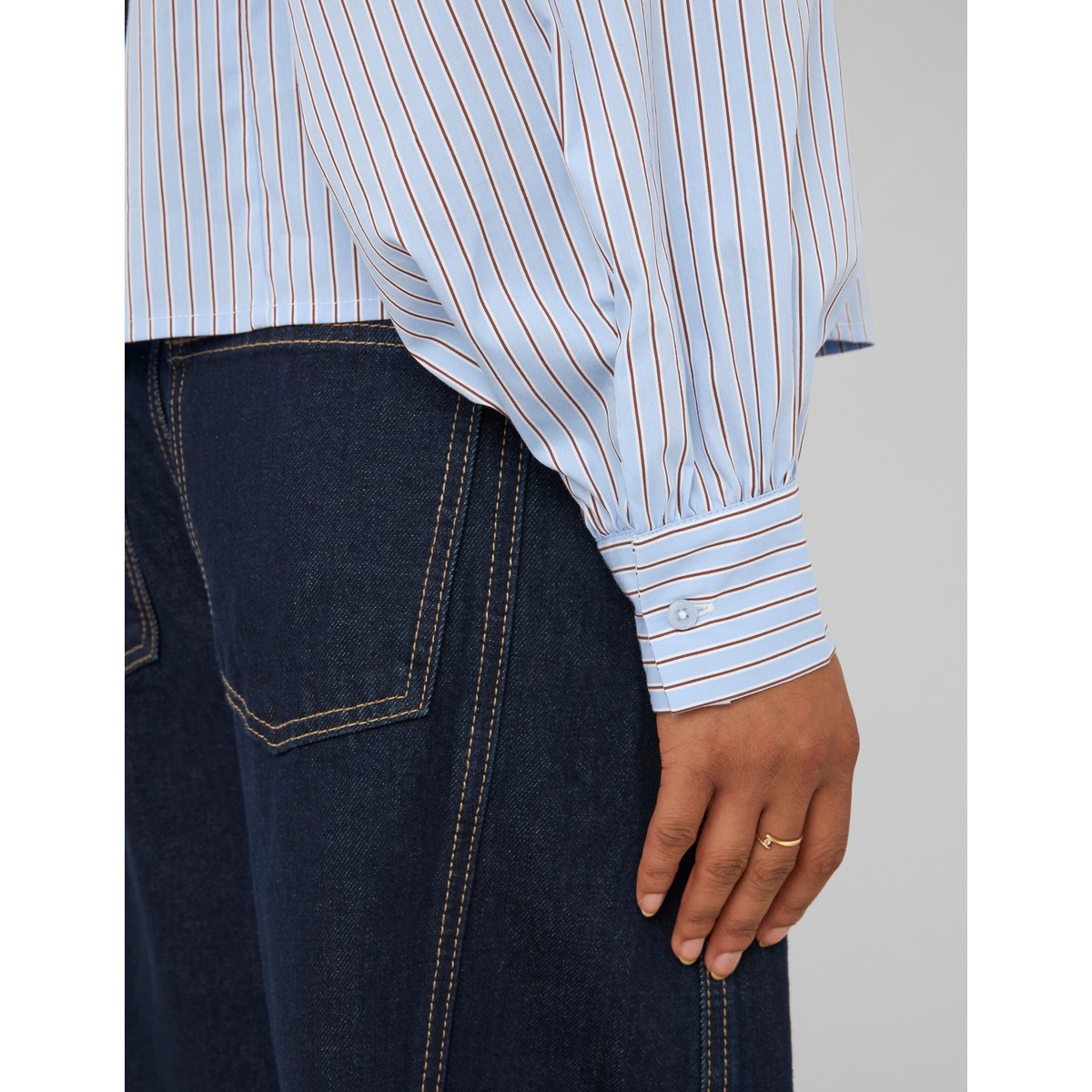 Blouse rayée à Noeud bleu clair, BZB