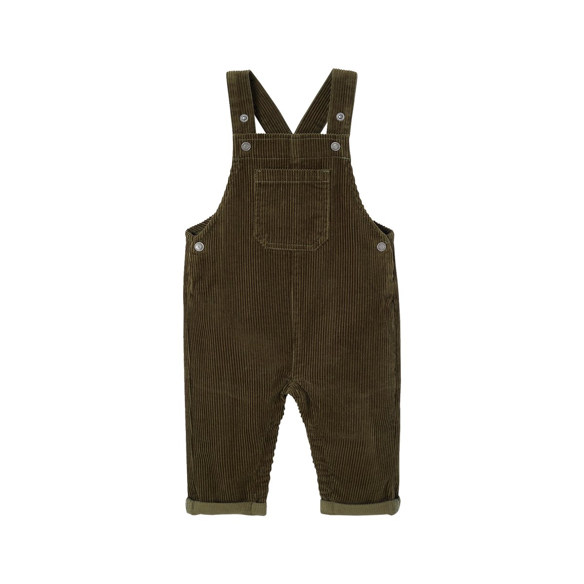 Ensemble bébé sweat-shirt + salopette kaki, VERTBAUDET