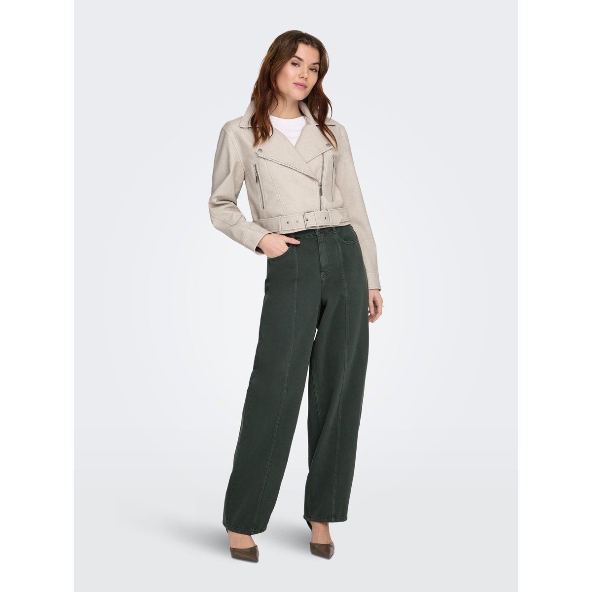 Veste En Cuir pumice stone, ONLY