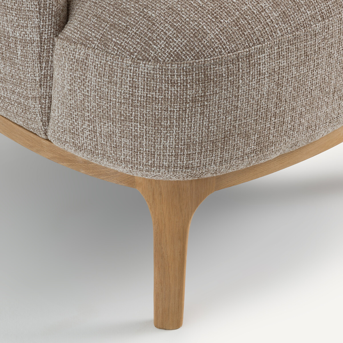 Fauteuil en tissu chiné et chêne massif, JABOTE marron glacé, AM.PM