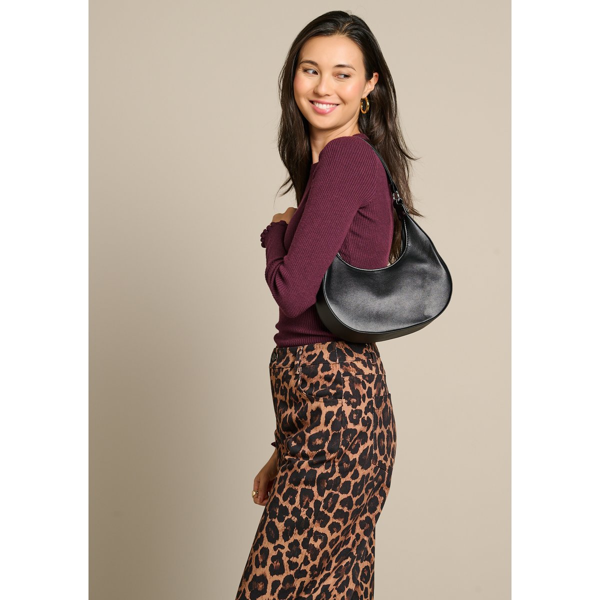 Sac porté épaule noir, LOLALIZA