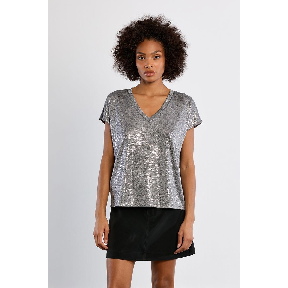 T-shirt métallisé gris, LILI SIDONIO