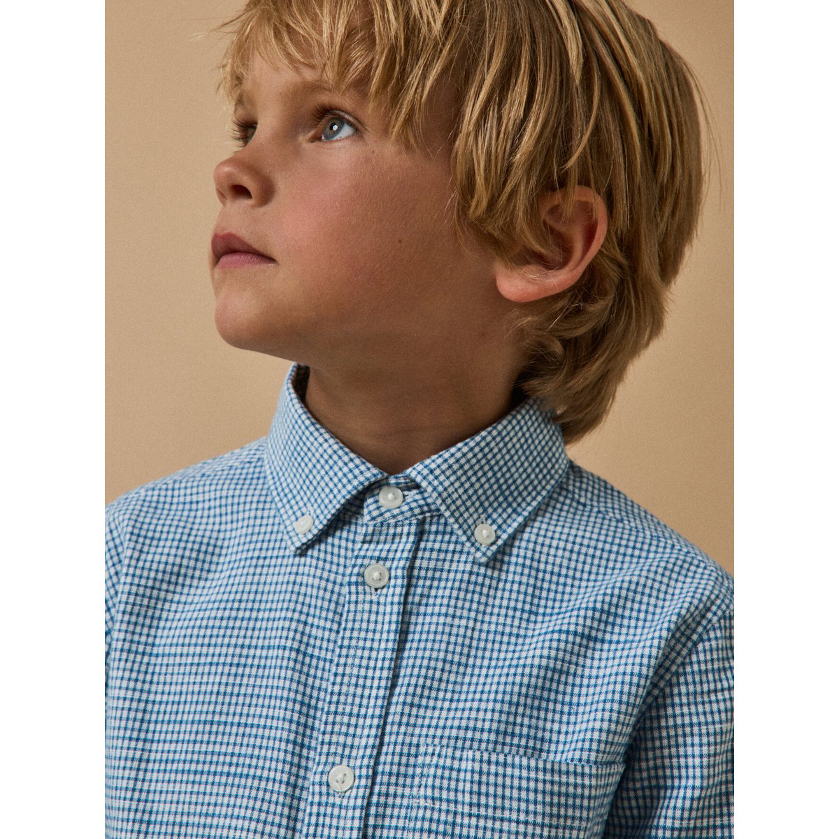 Chemise  Vichy bleu, CYRILLUS