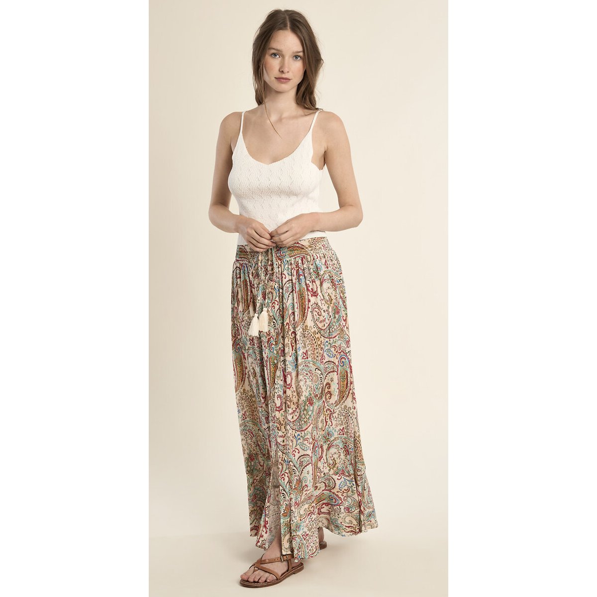 Jupe longue imprimée imprimé multicolore, MOLLY BRACKEN