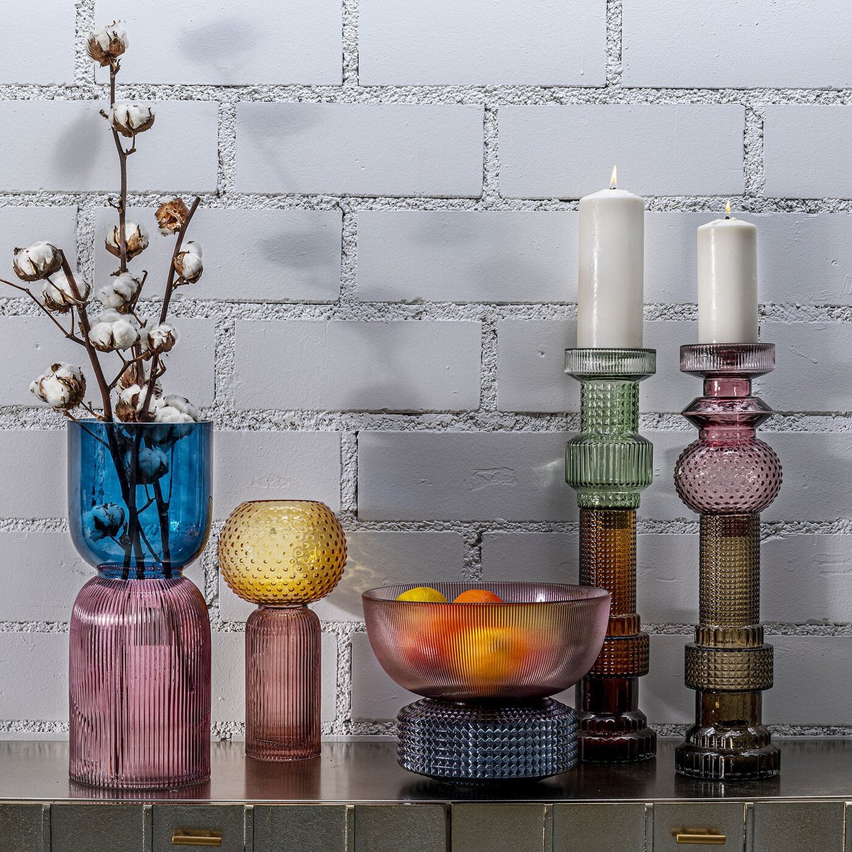 Bougeoir, MARVELOUS DUO violet et gris, KARE DESIGN