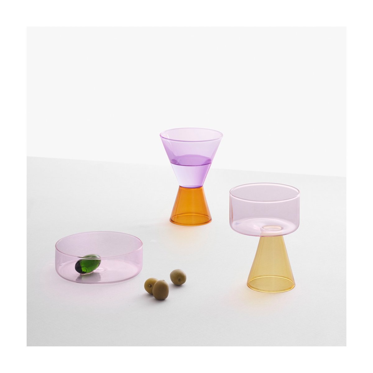 Verre Travasi Lilas et Bleu lilas et bleu petrol, ICHENDORF