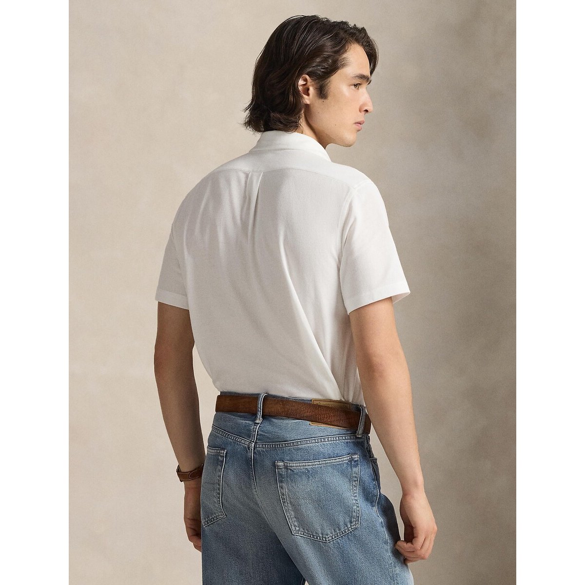 Cotton Piqué Shirt with Short Sleeves in Regular Fit white, POLO RALPH LAUREN