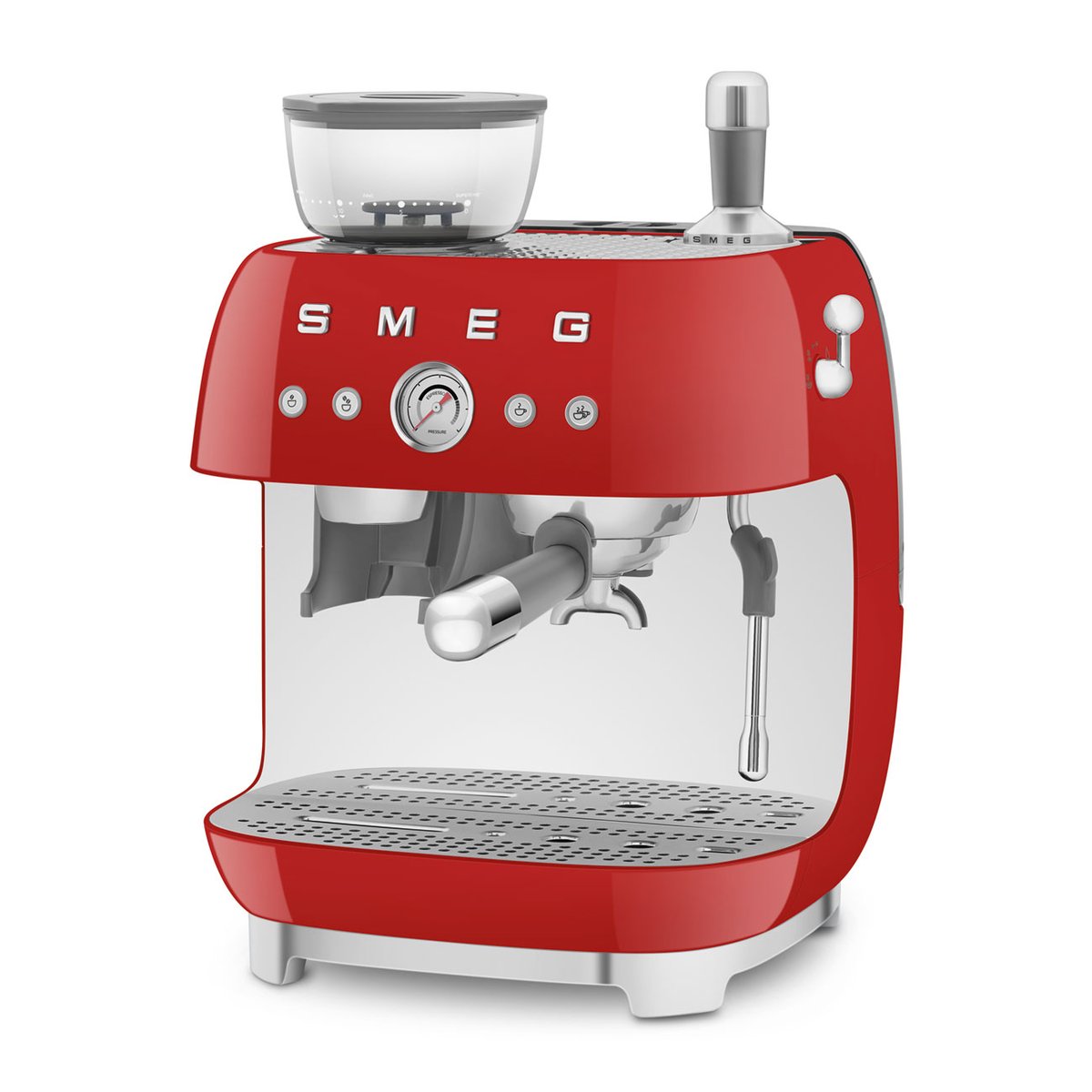 Machine à café avec broyeur intégré EGF03 rouge brillant, SMEG