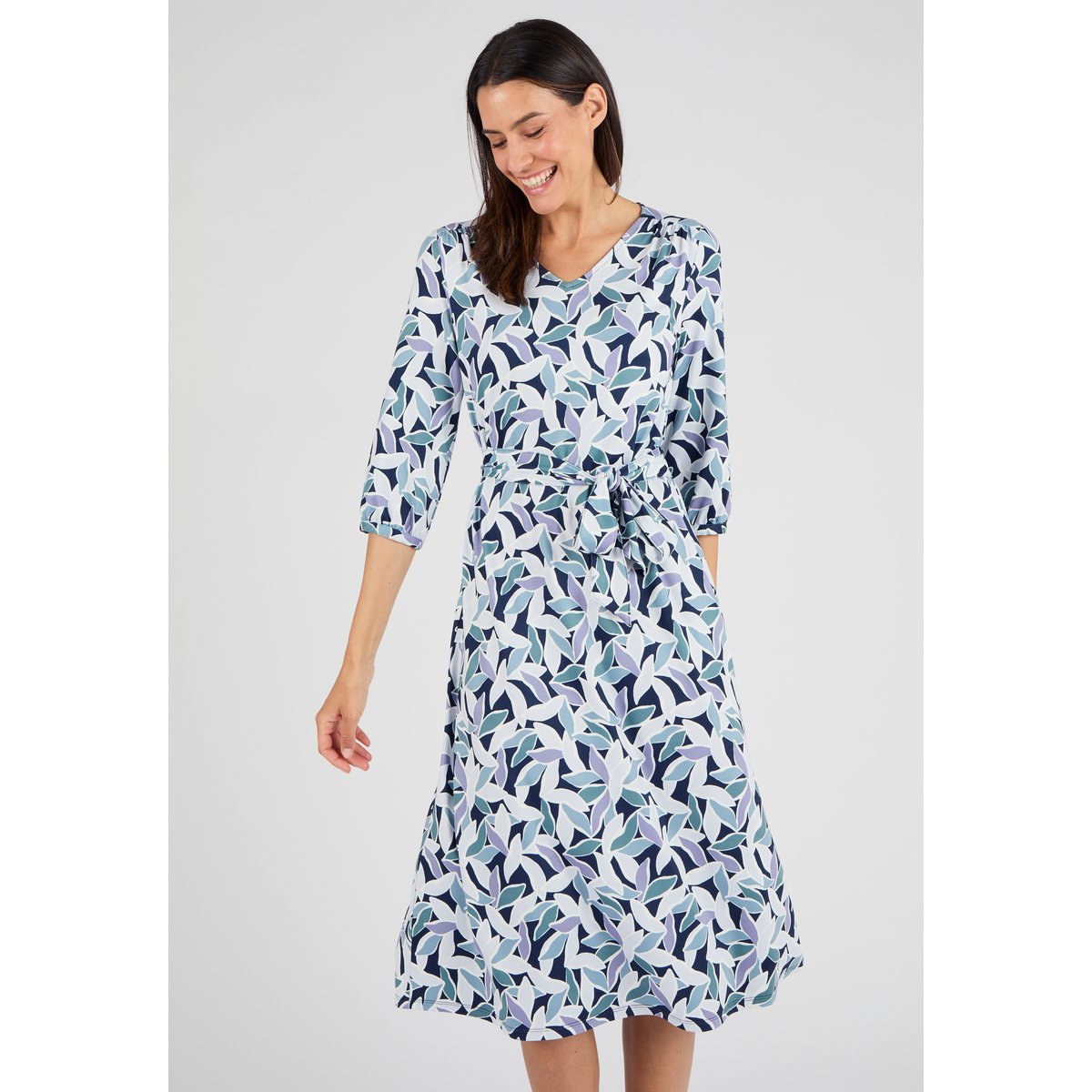 Robe en maille chaude vert feuillage, DAMART