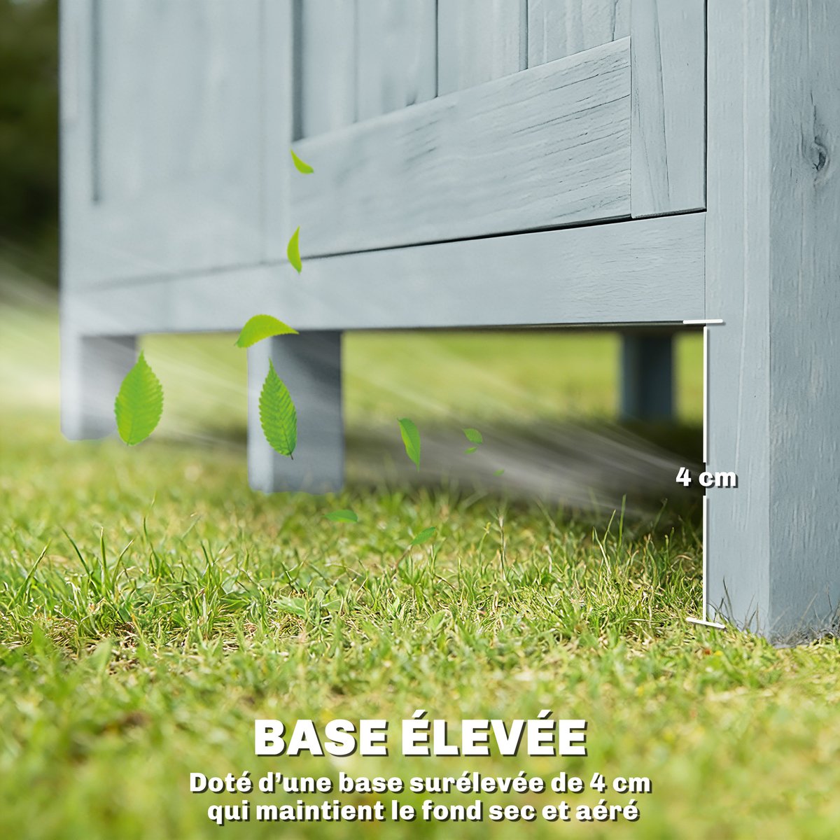Armoire de rangement d'extérieur Bois de gris, OUTSUNNY