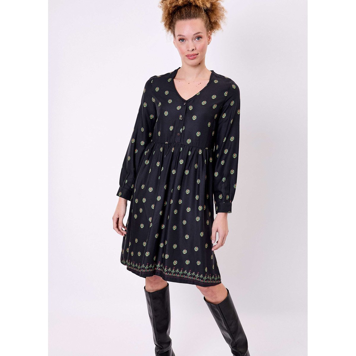 Robe empire fluide EUDOKO noir asha, LA FIANCÉE