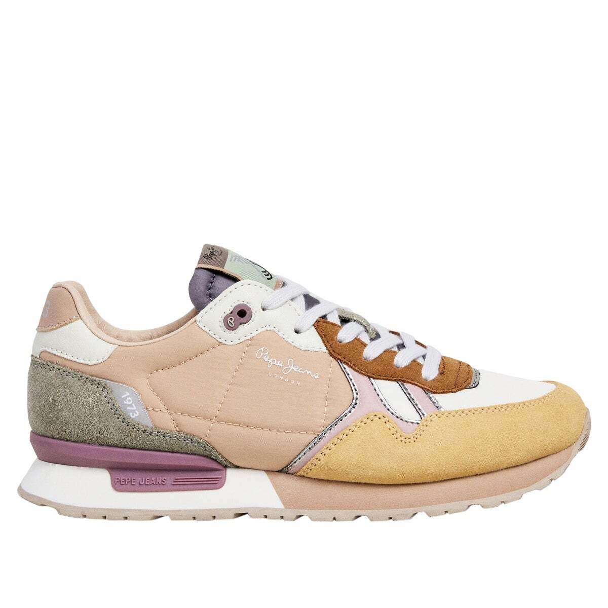 London - Baskets Running Combinées jaune fonte, PEPE JEANS