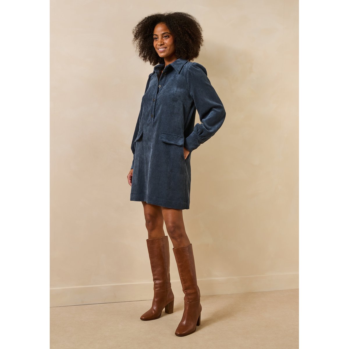 Bottes à talons en cuir cognac, LA FEE MARABOUTEE