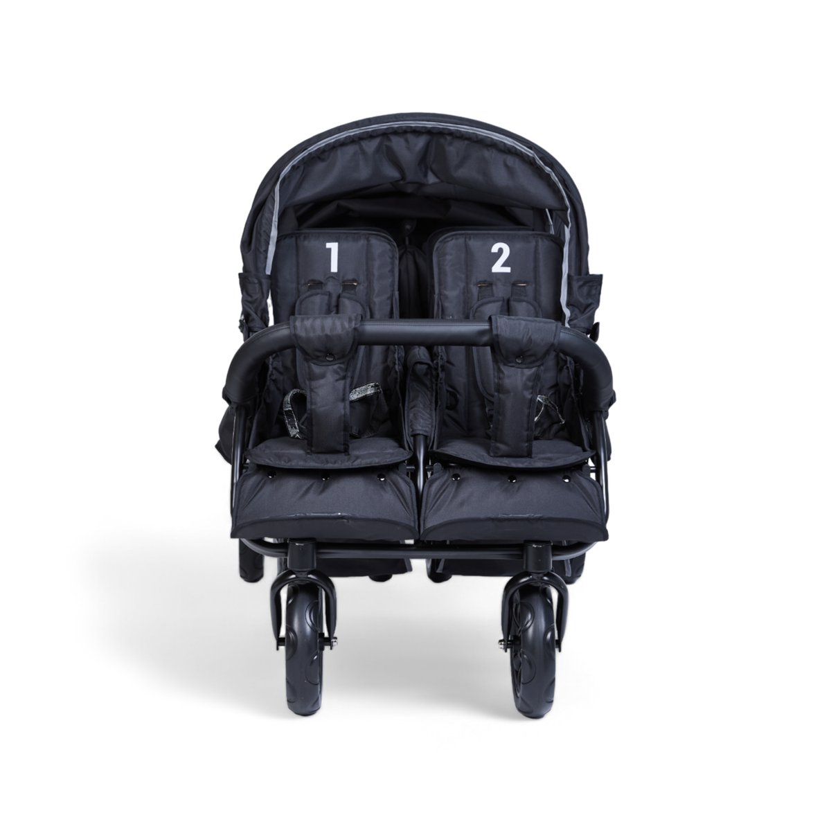Sixseater poussette capacité 6 enfants + housse de pluie + pare-soleil noir, CHILDHOME