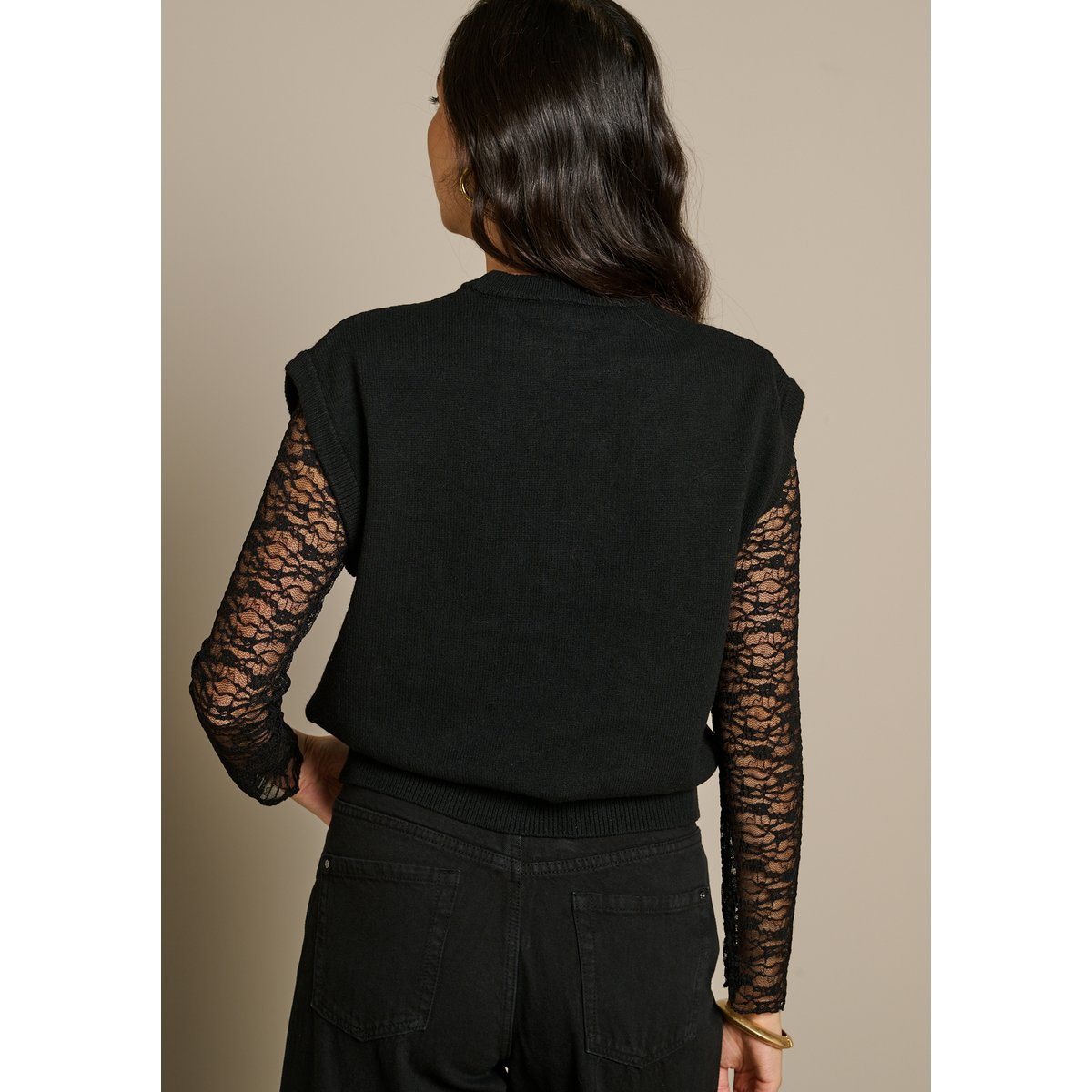 Pull sans manches noir, LOLALIZA