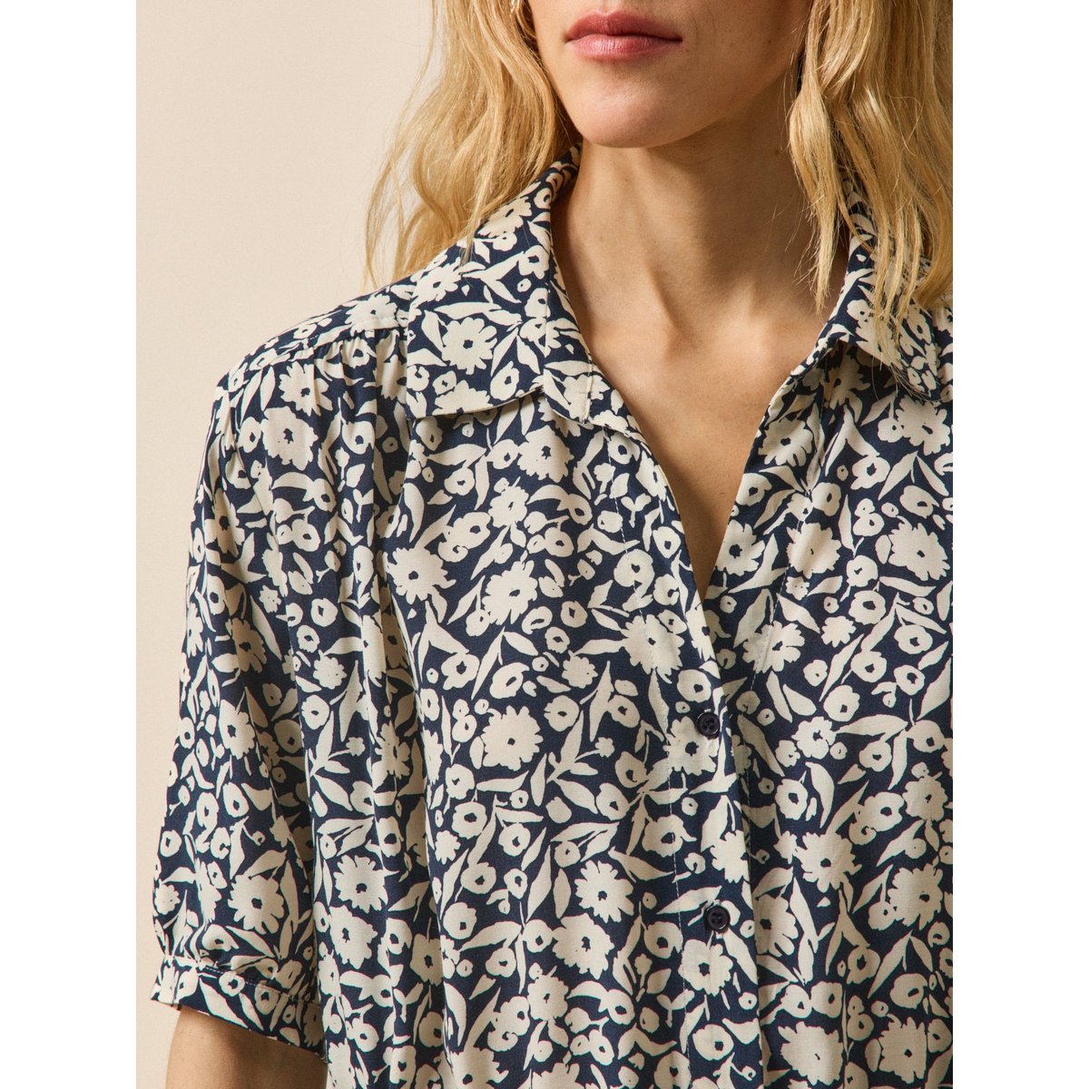Robe mi-longue rétro imprimé Enea imprimé enea navy, CYRILLUS