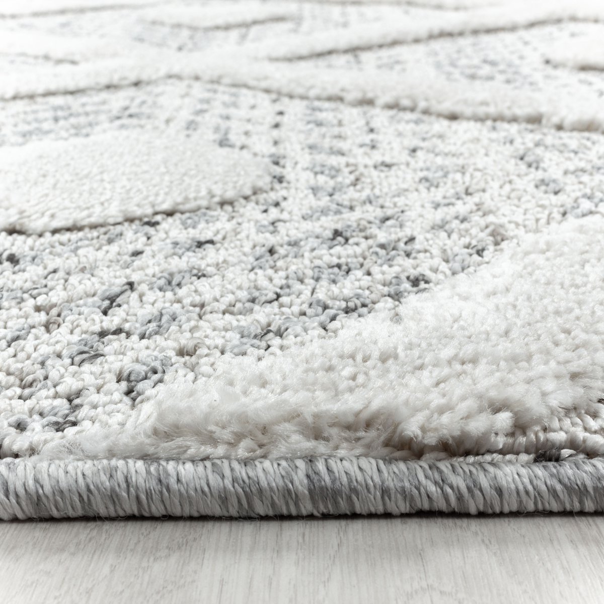 Tapis de salon à losange PISA gris, NAZAR RUGS