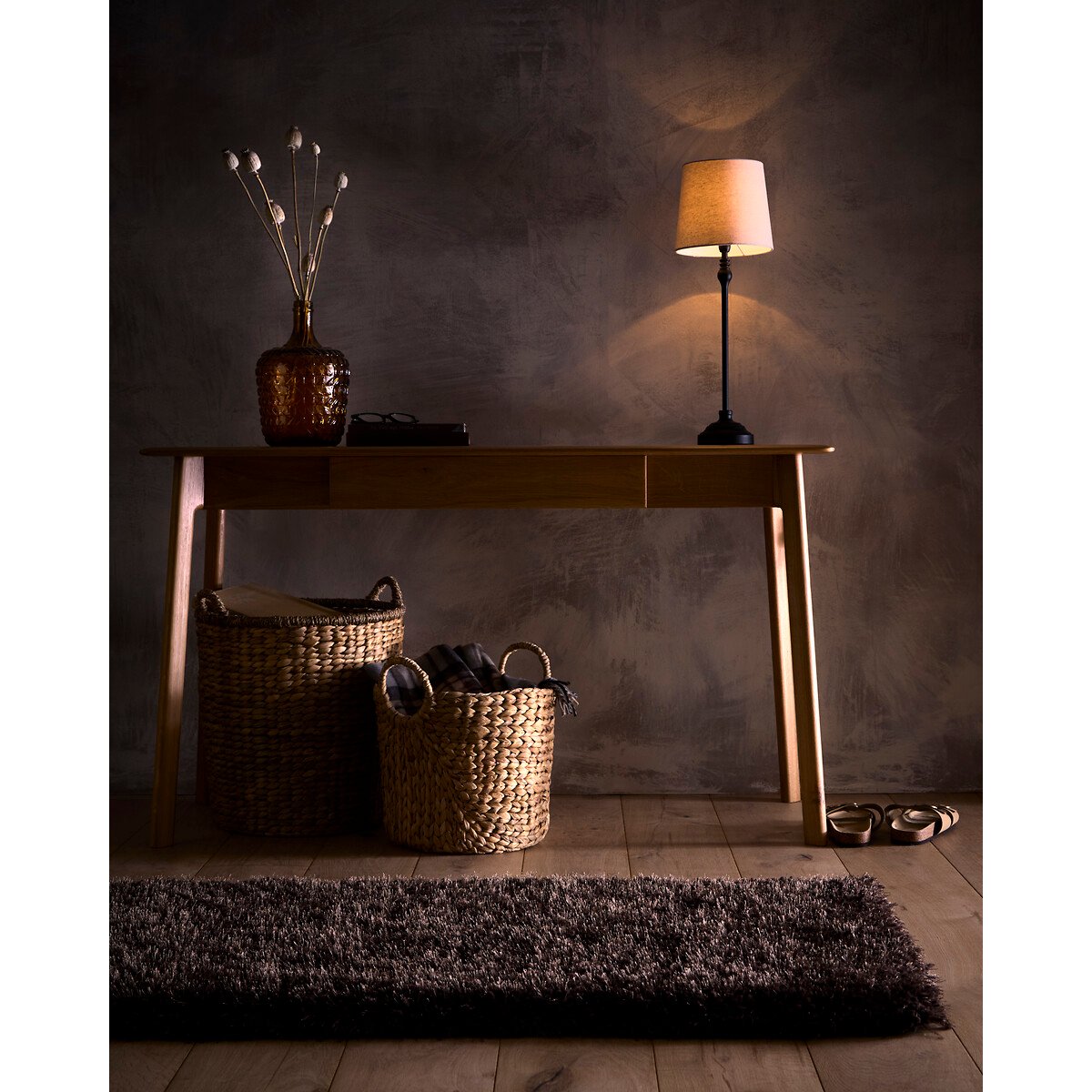 Hand Tufted Shimmer Shaggy Runner Rug chocolate, SO'HOME