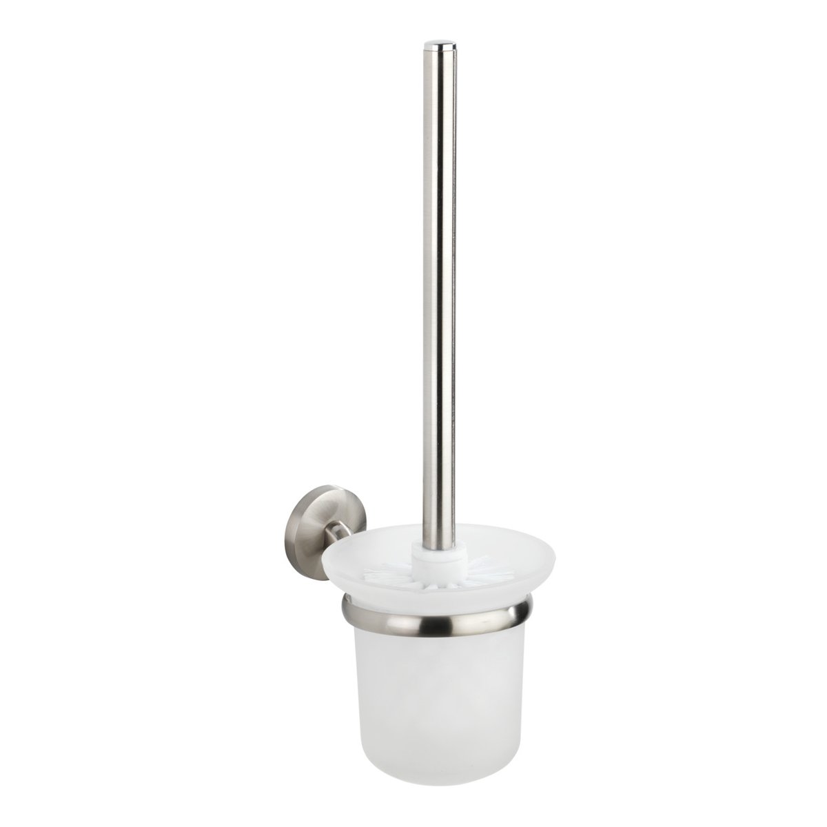 Brosse WC mural avec support amovible CUBA argent mat, WENKO