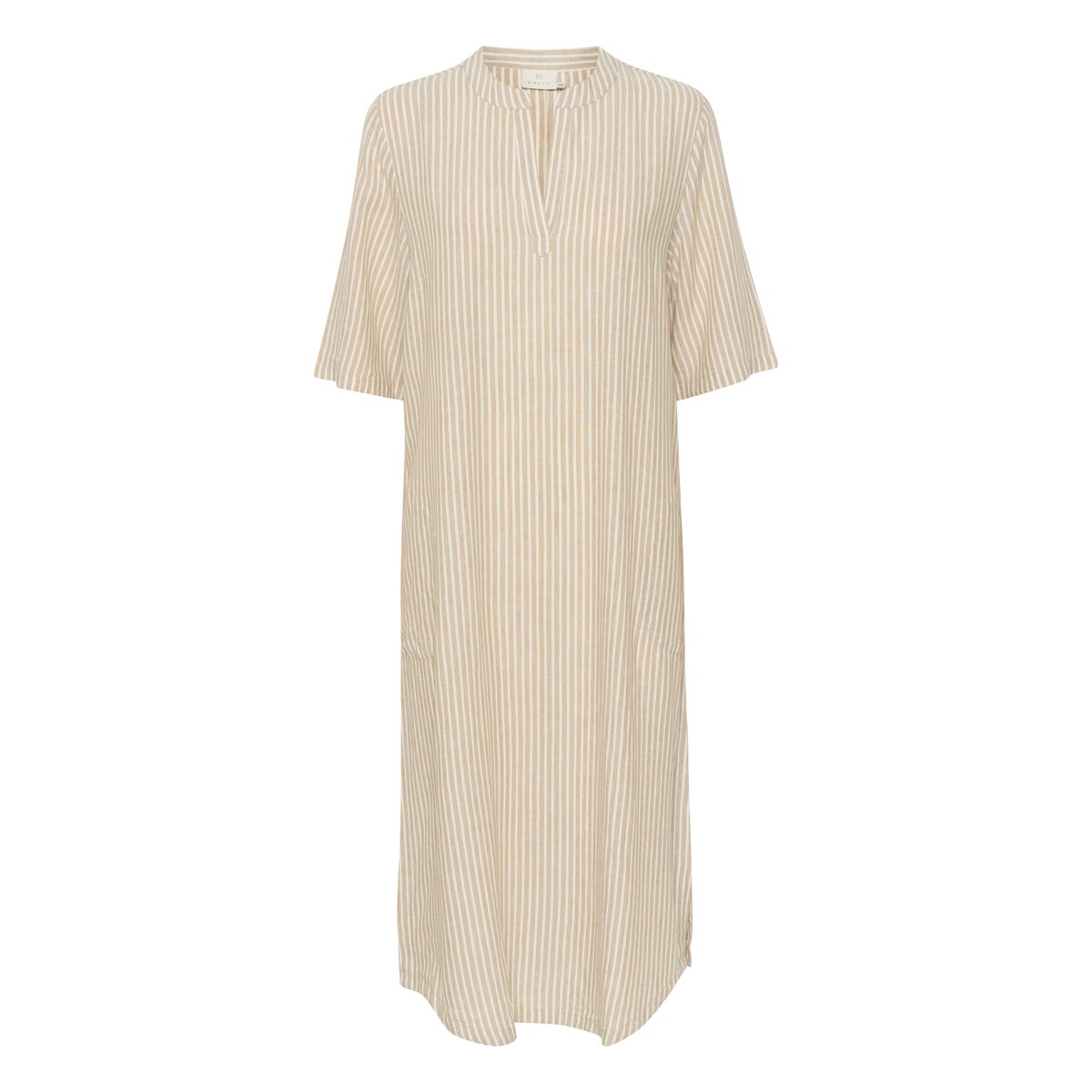 Robe beige/blanc rayures chinchilla/chalk stripe, KAFFE