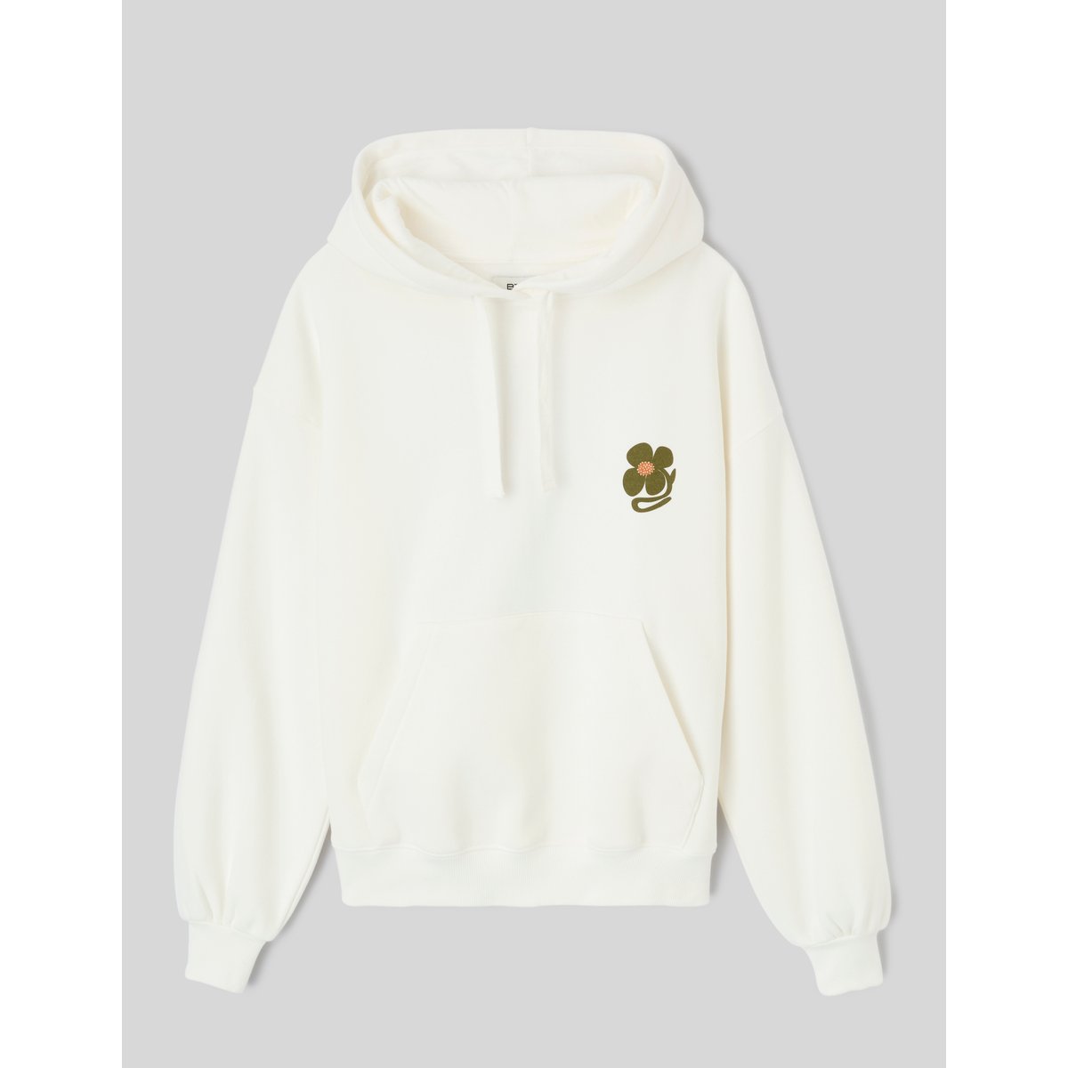 Sweat à capuche imprimé devant / dos blanc écru, BZB