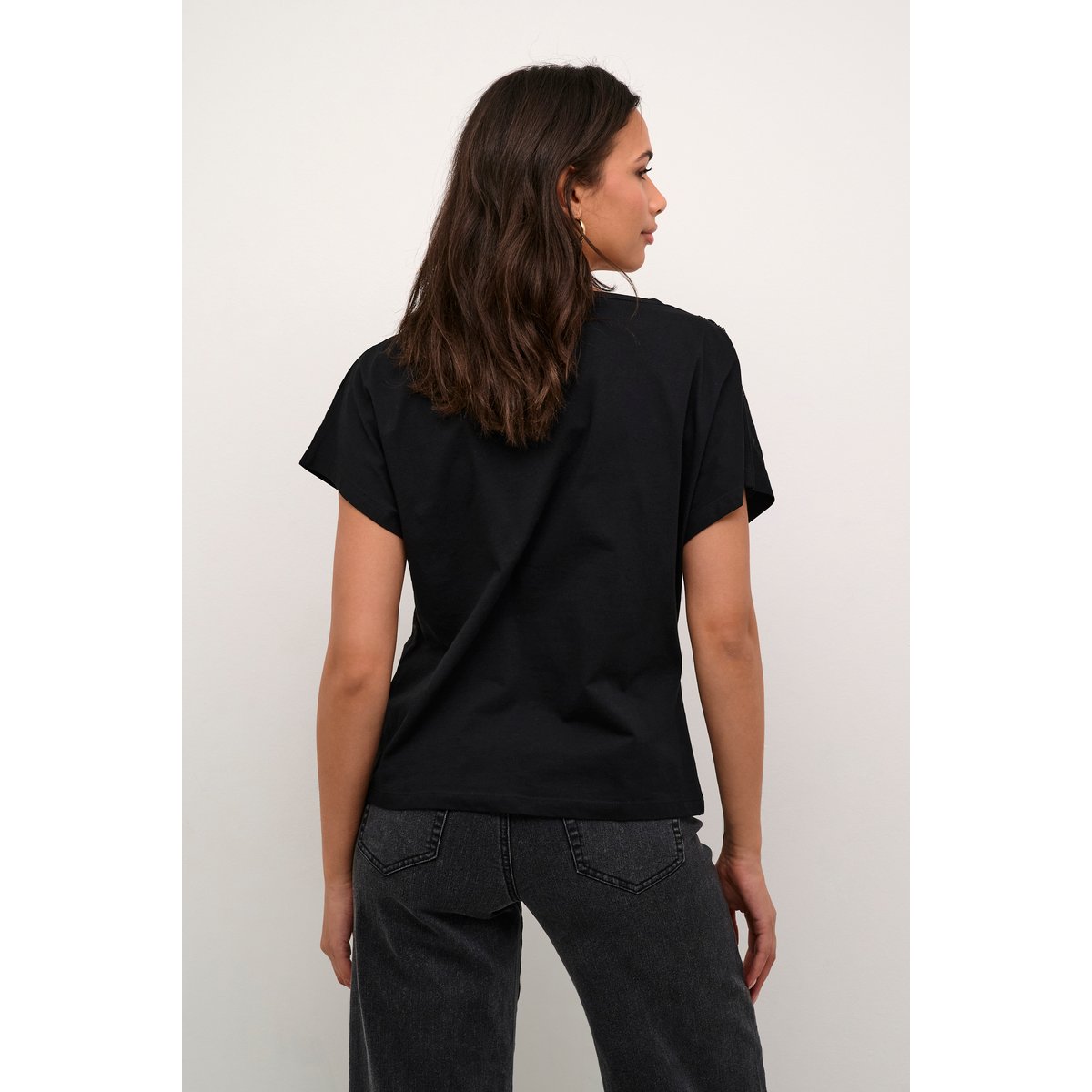 T-shirt noir black deep, KAFFE