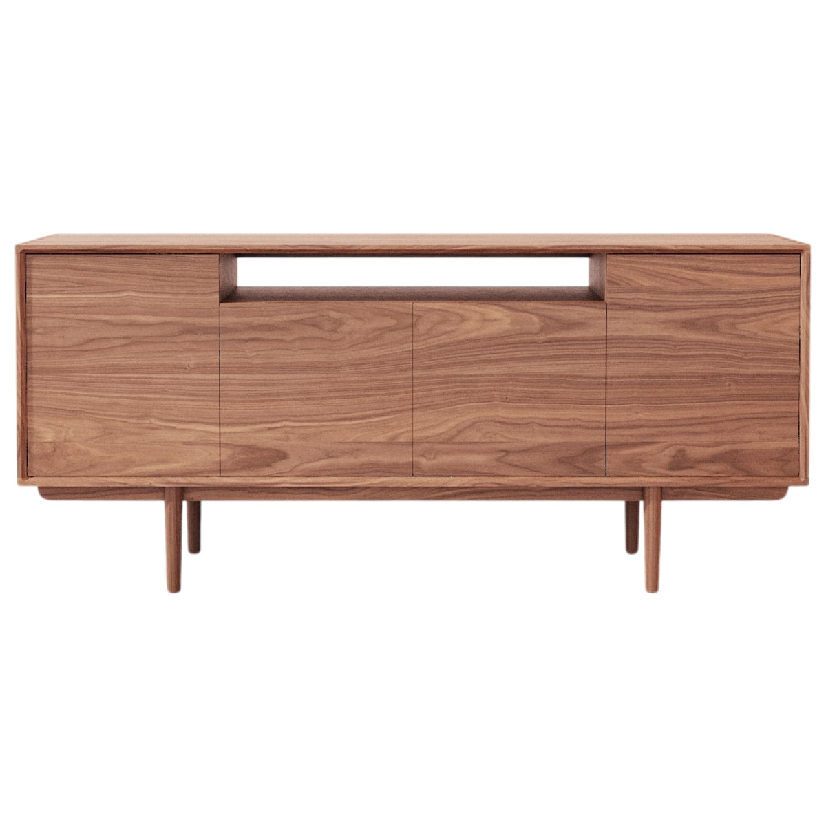 Buffet bas en Noyer massif, ELLIE marron, TIKAMOON