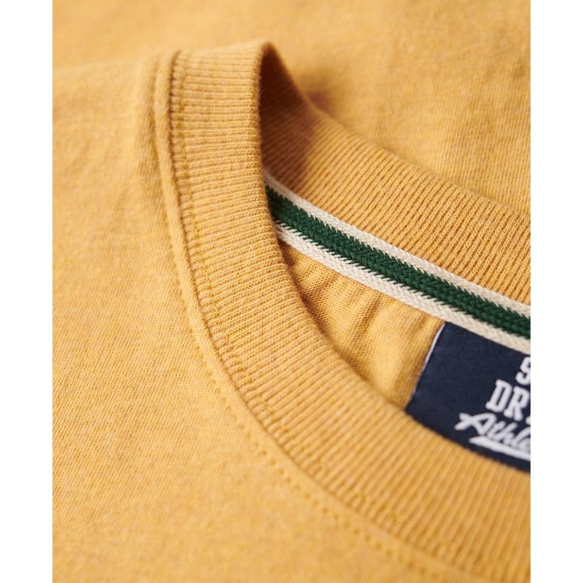 T-shirt col rond Vintage Logo ocre chiné, SUPERDRY