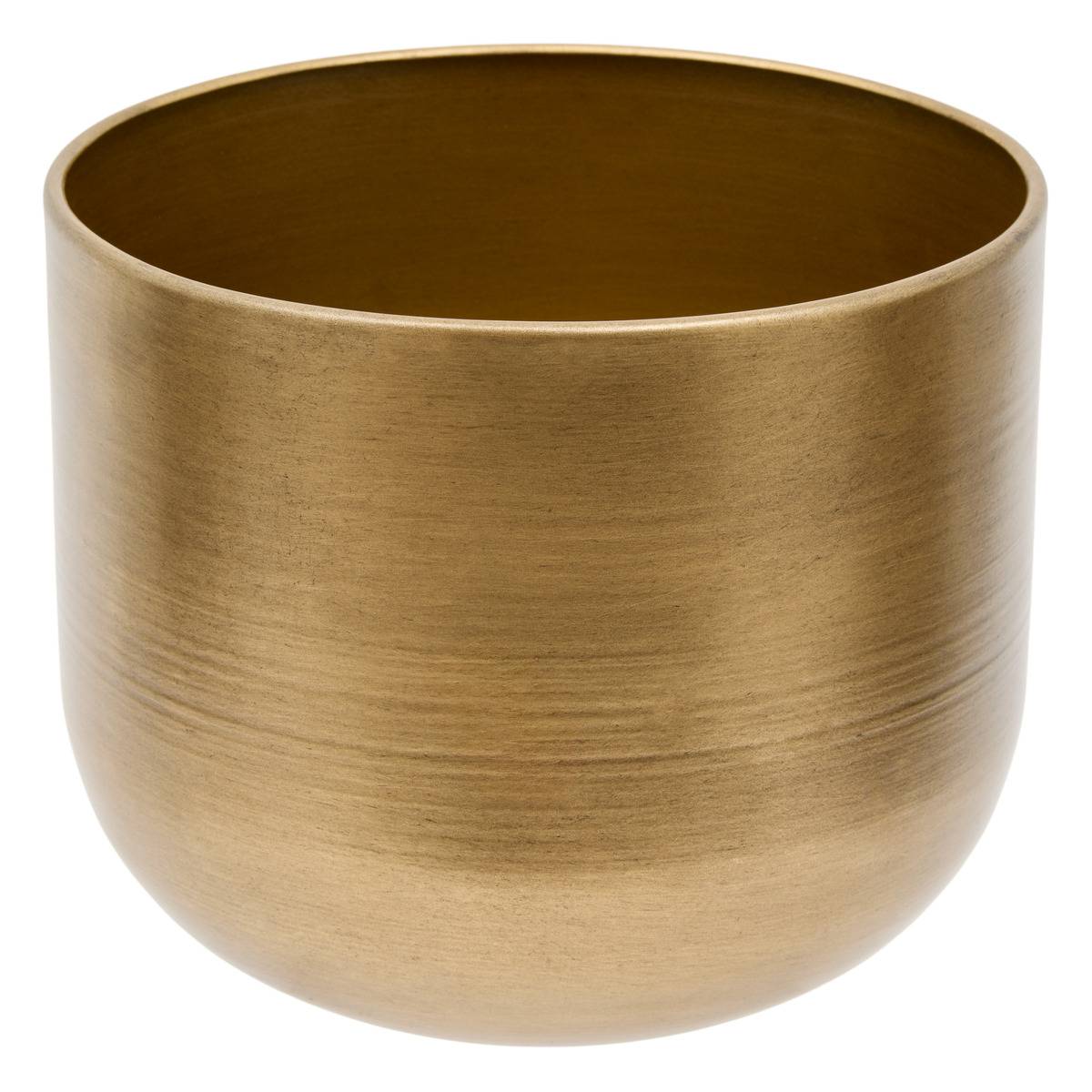 Lot de 2 boîtes rondes en acier ERICA doré, ATMOSPHERA