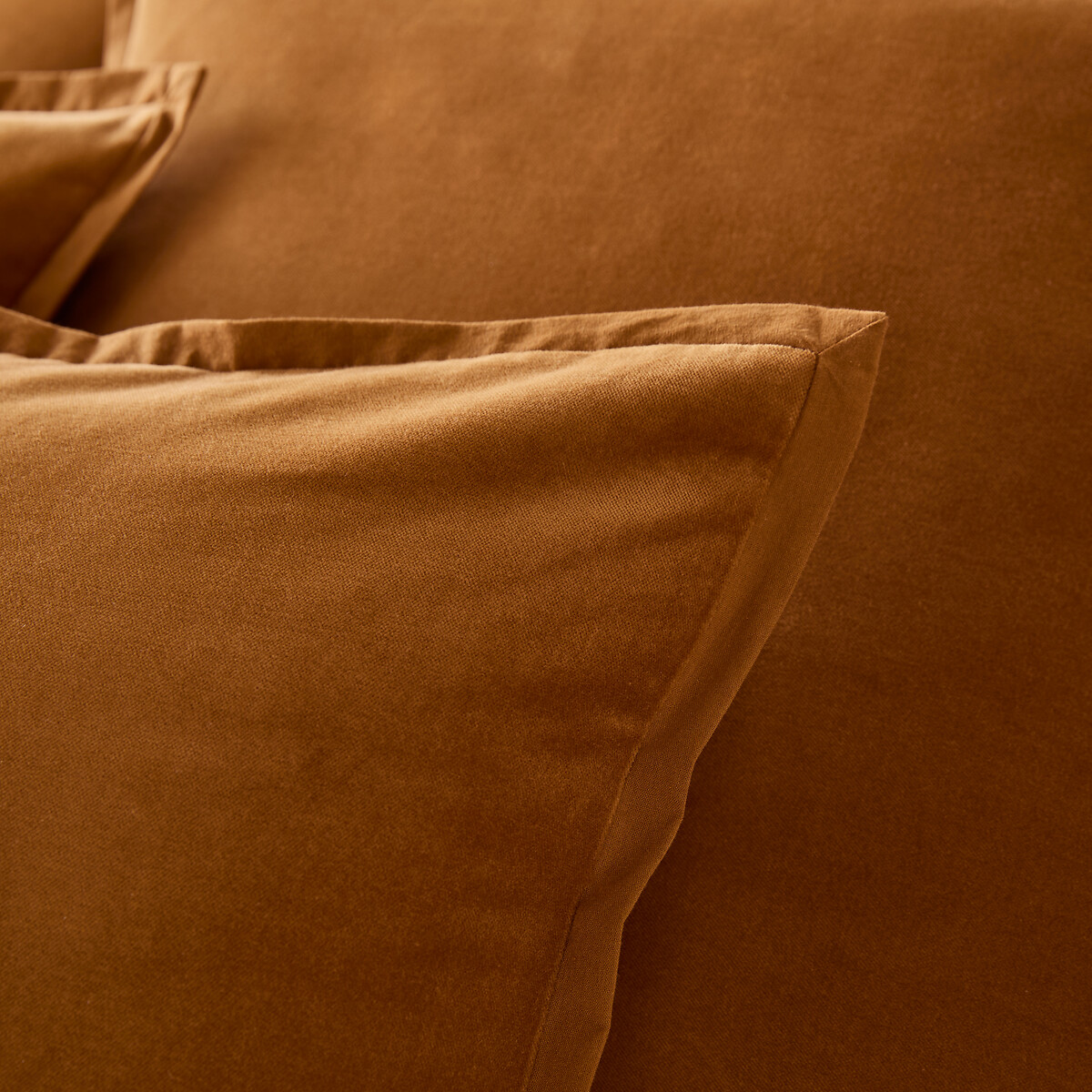 Housse de couette biface velours/coton lavé Noria bronze, LA REDOUTE INTERIEURS