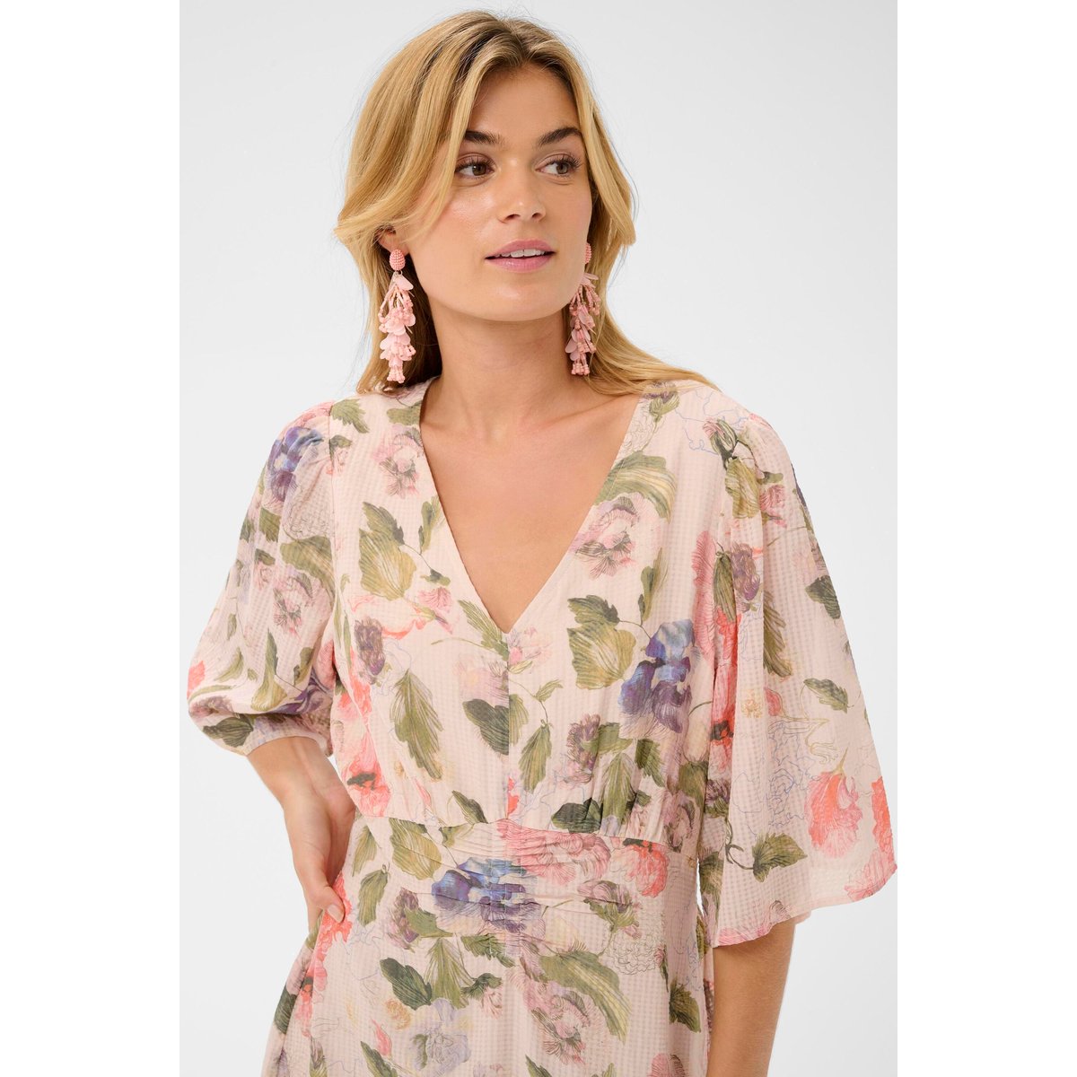Robe rose floral sepia rose flower, CREAM