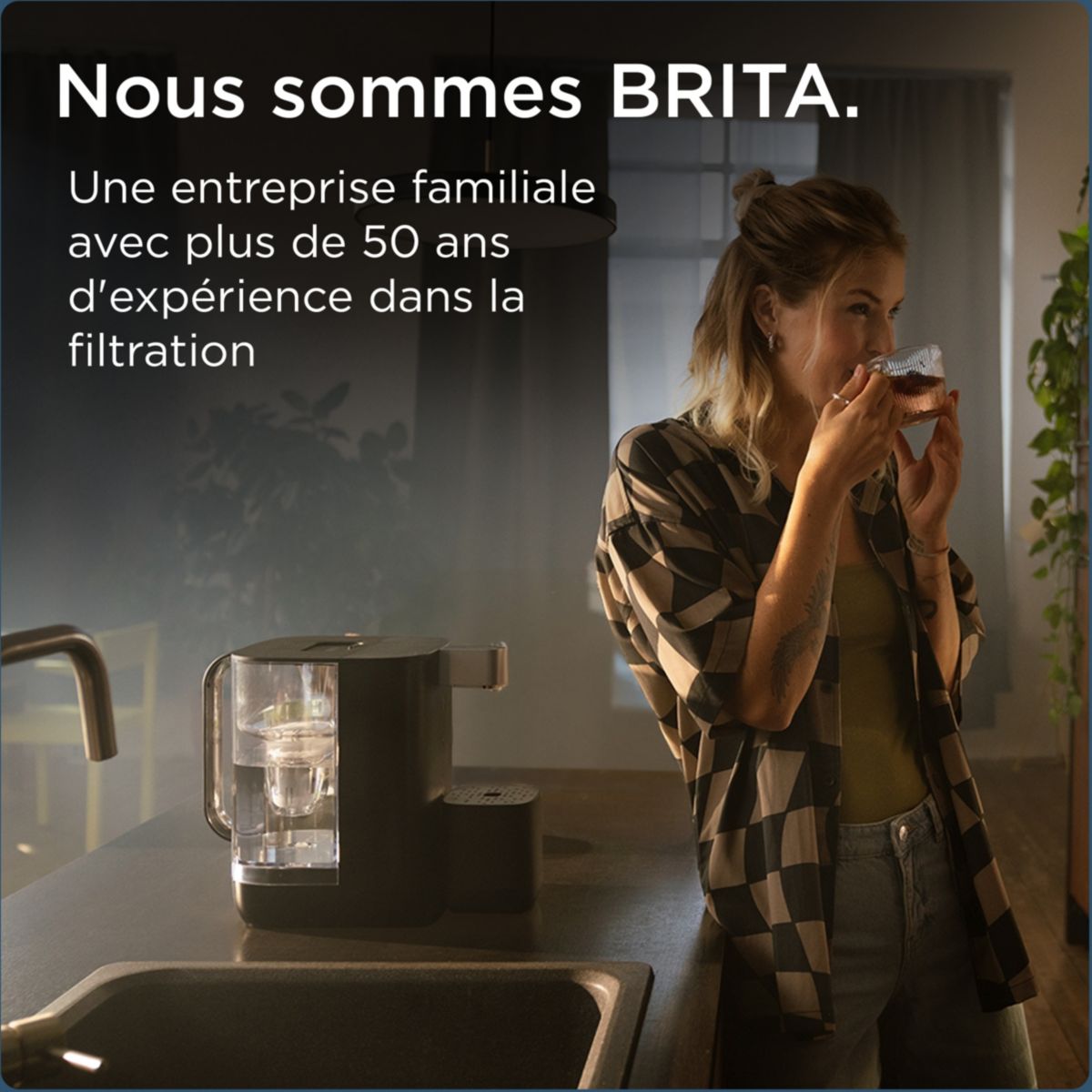 Fontaine à eau CUBE (4.0 L) technologie UV-C & filtre à eau MAXTRA PRO Expert anti-tartre couleur unique, BRITA