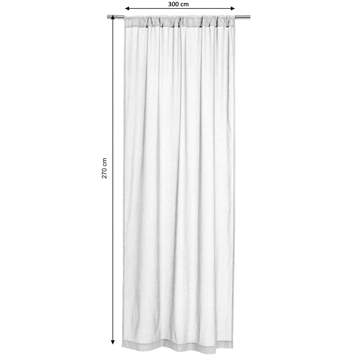 Rideau tamisant en polyester et lin, AYDEN blanc, INSPIRE