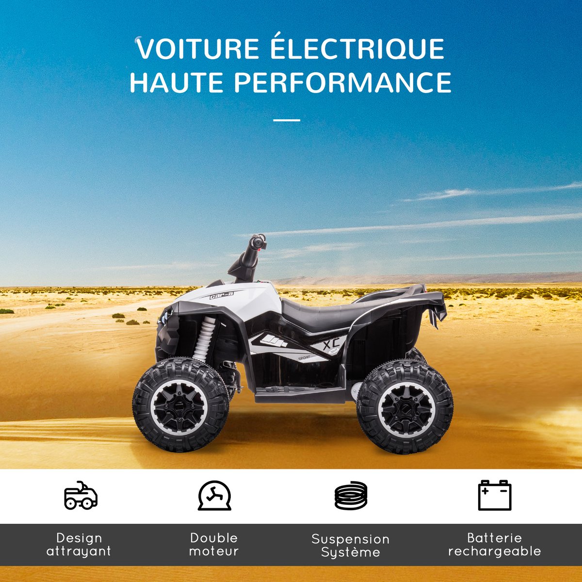 Voiture électrique à conducteur assis PP Rose blanc, HOMCOM