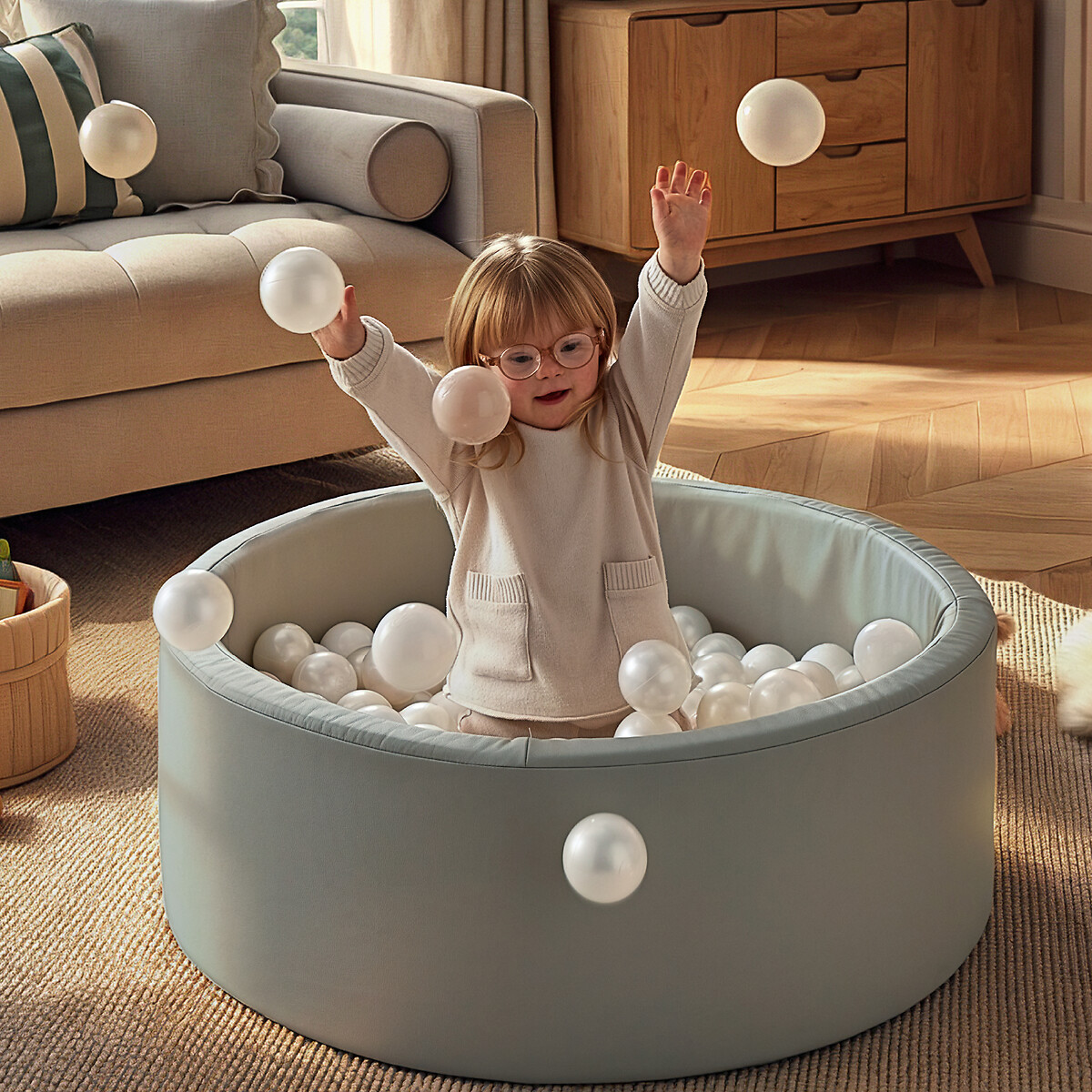 Soft Play Ball Pit with Balls blue, CUDDLECO