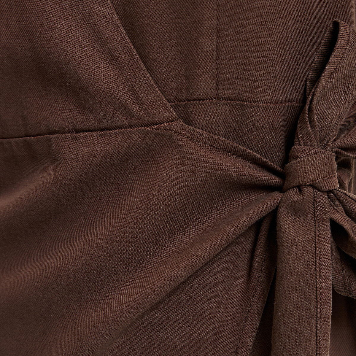 Robe portefeuille midi manches courtes marron foncé, LA REDOUTE COLLECTIONS
