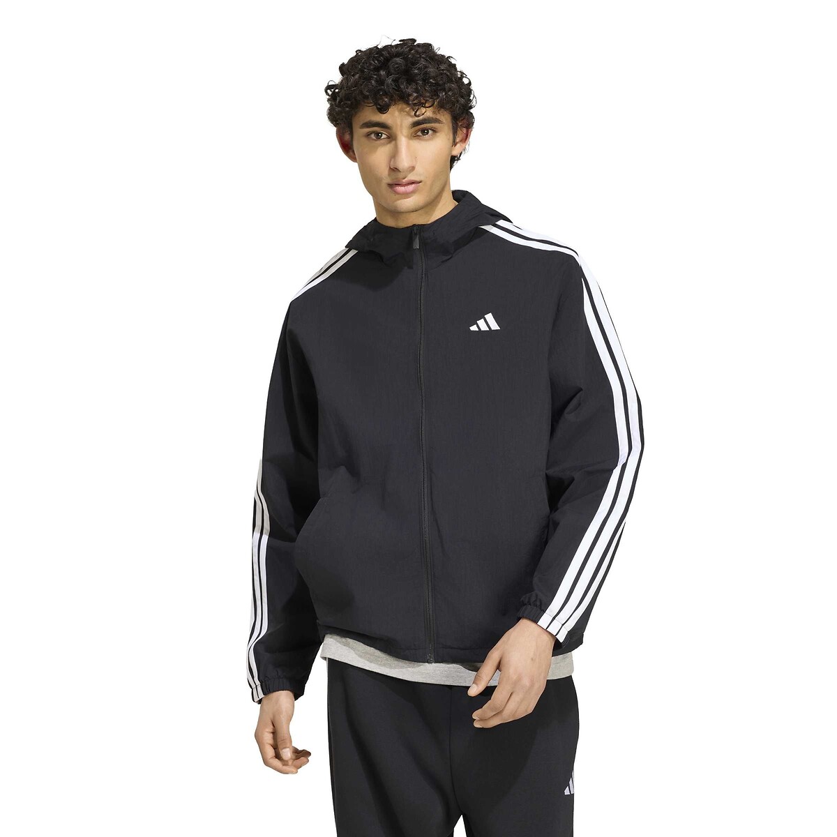 Veste à capuche, loose, ESSENTIALS noir, ADIDAS SPORTSWEAR