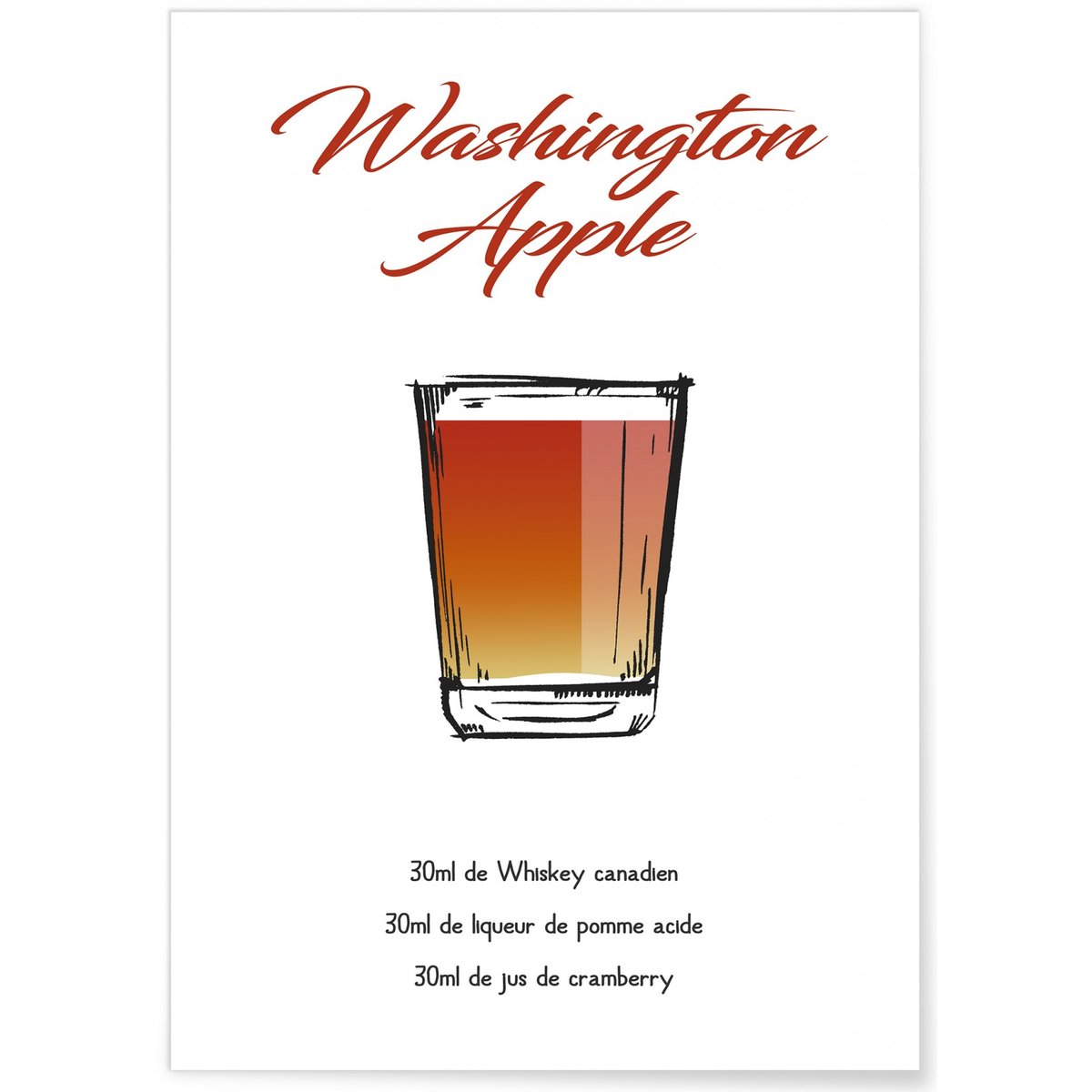 Affiche Shooter Washington Apple blanc, L'AFFICHERIE