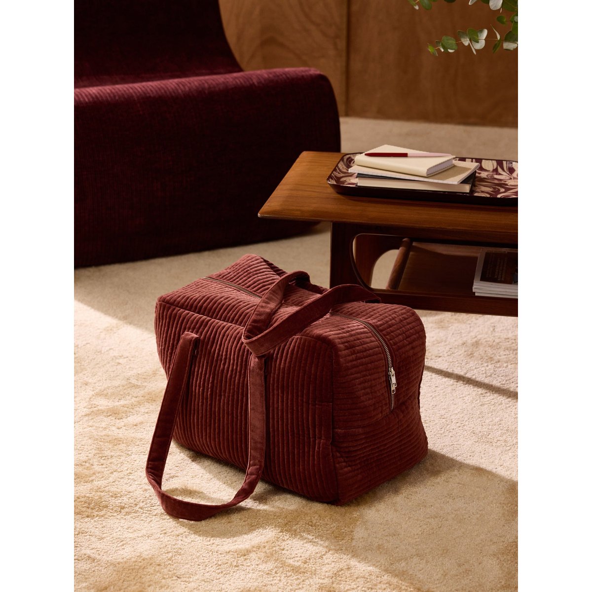 Sac week-end en velours imprimé penjab, CYRILLUS