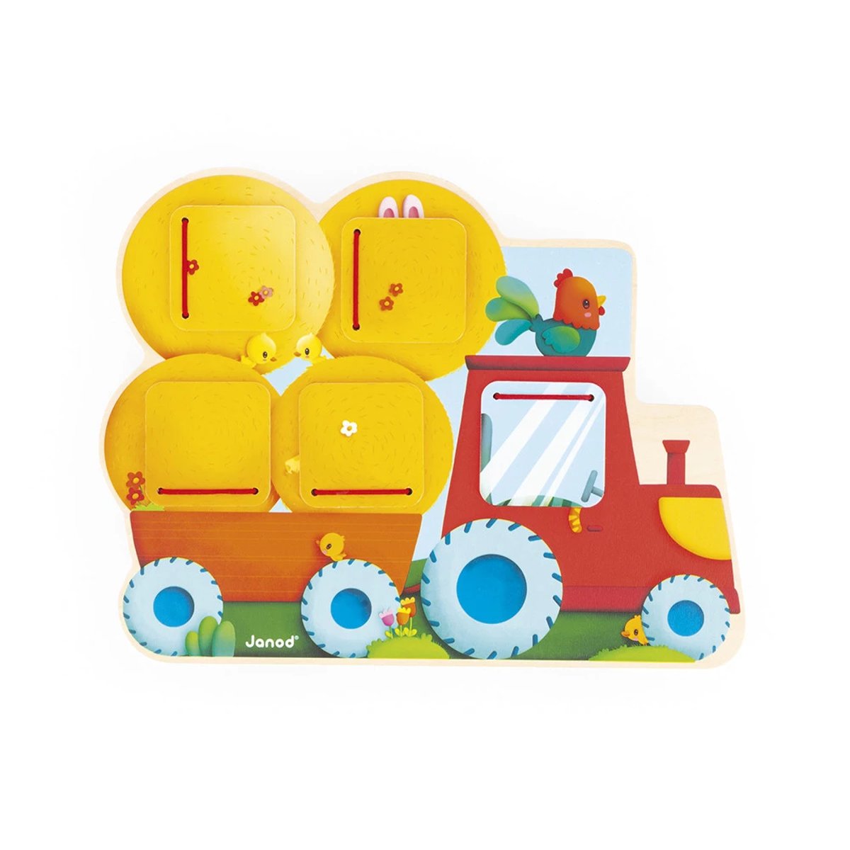 Cache-cache Tracteur À La Ferme orange, JANOD