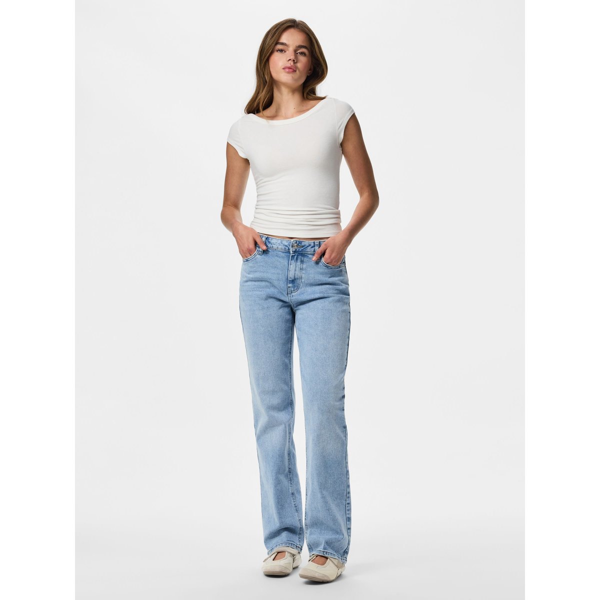 Jean Droit light blue denim, PIECES