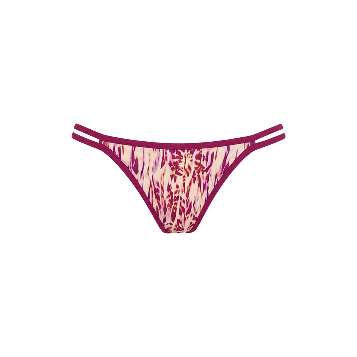 Bas de maillot de bain deux pièces réversible brides latérales bougainvillier, THE-ARE