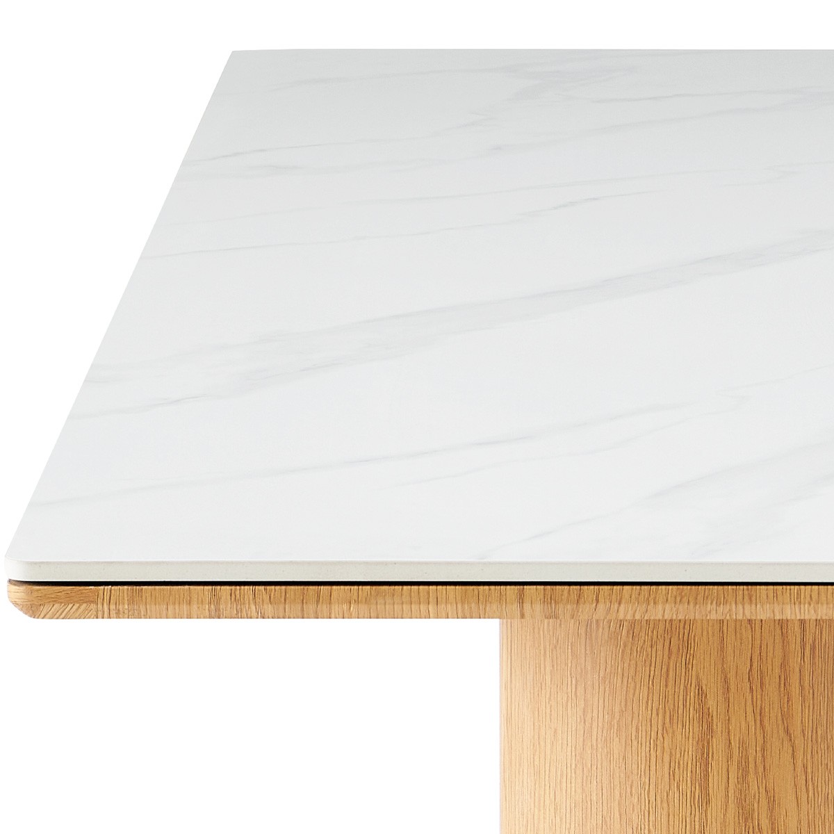 Table à manger 8 couverts en céramique effet Marbre - KAOLIN marbre blanc, HOMIFAB