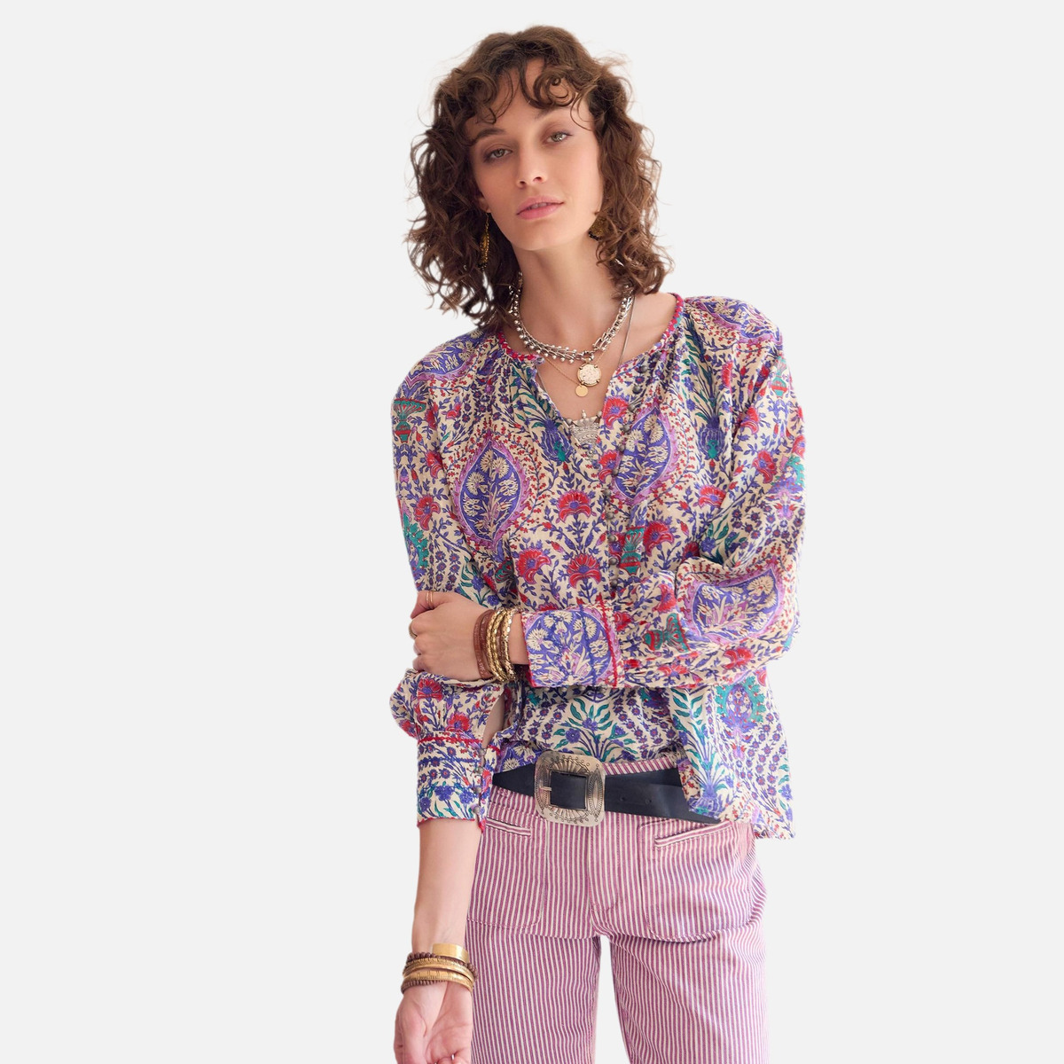 Jean THE DIANA PORTOFINO STRIPES rose, MKT STUDIO