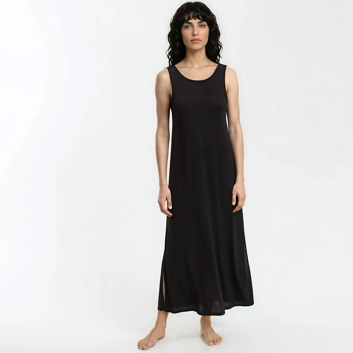 Chemise de nuit sans manches noir, ANNE WEYBURN