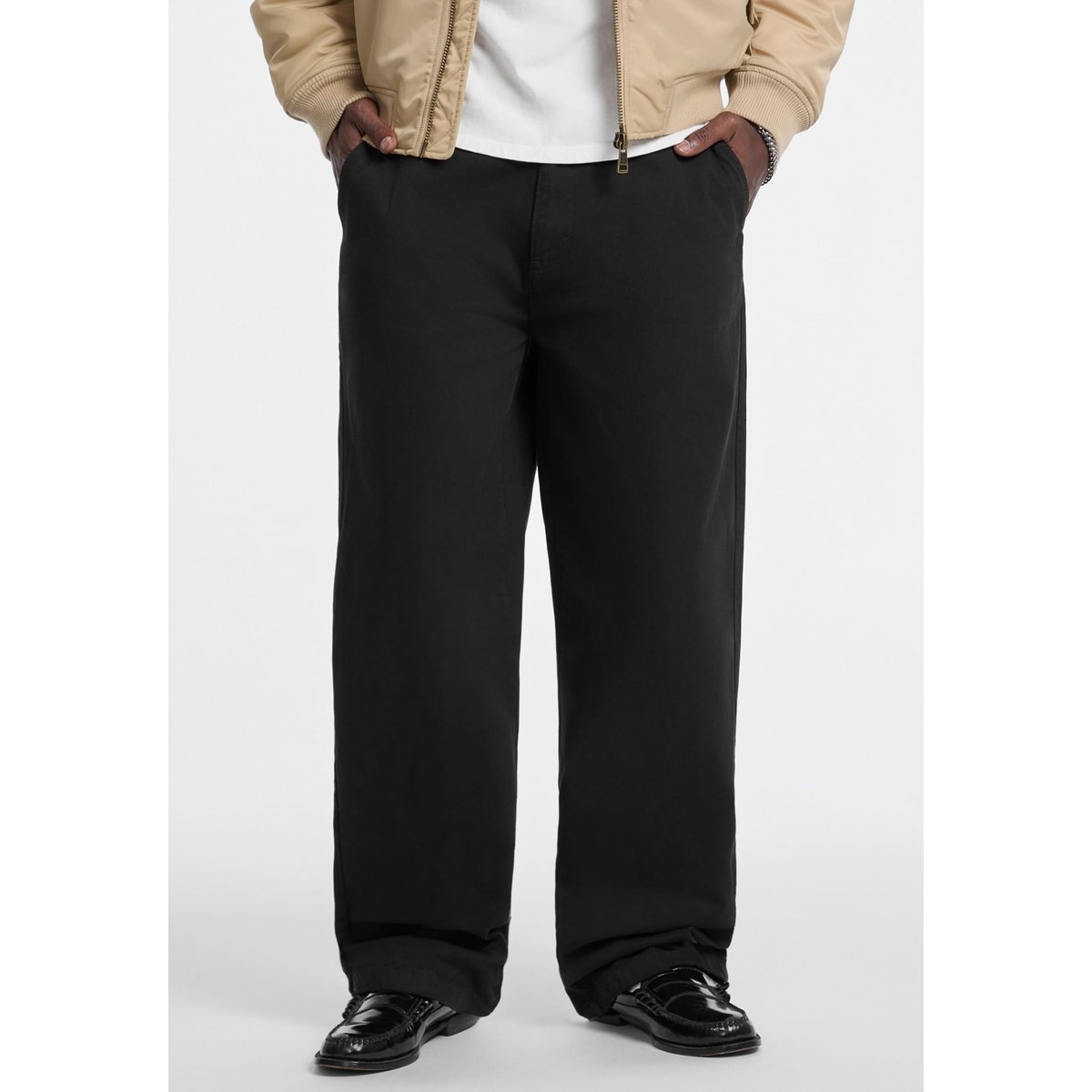 Pantalon Chino Jambe Large noir, GUESS JEANS