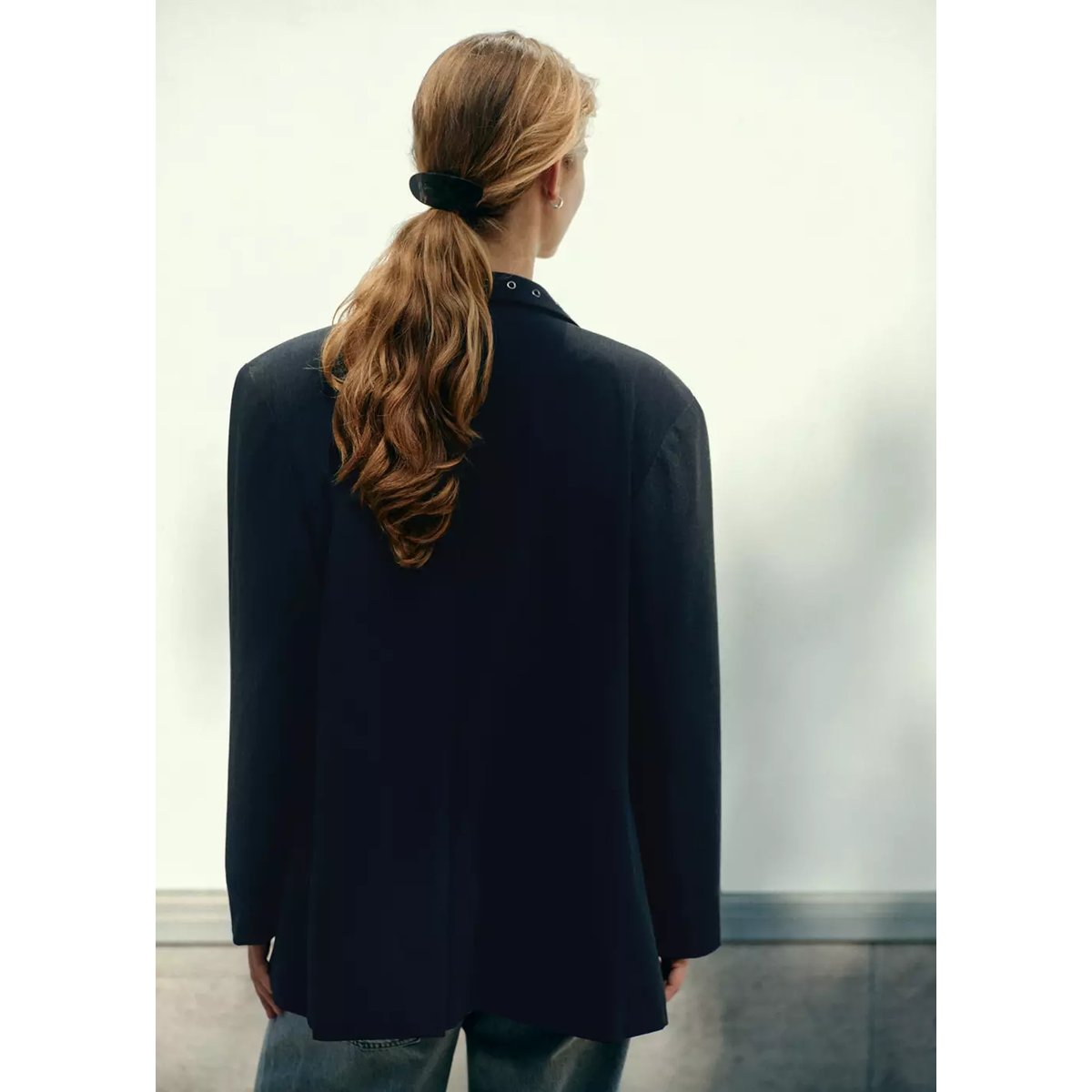 Blazer à revers œillets gris, MANGO TEEN