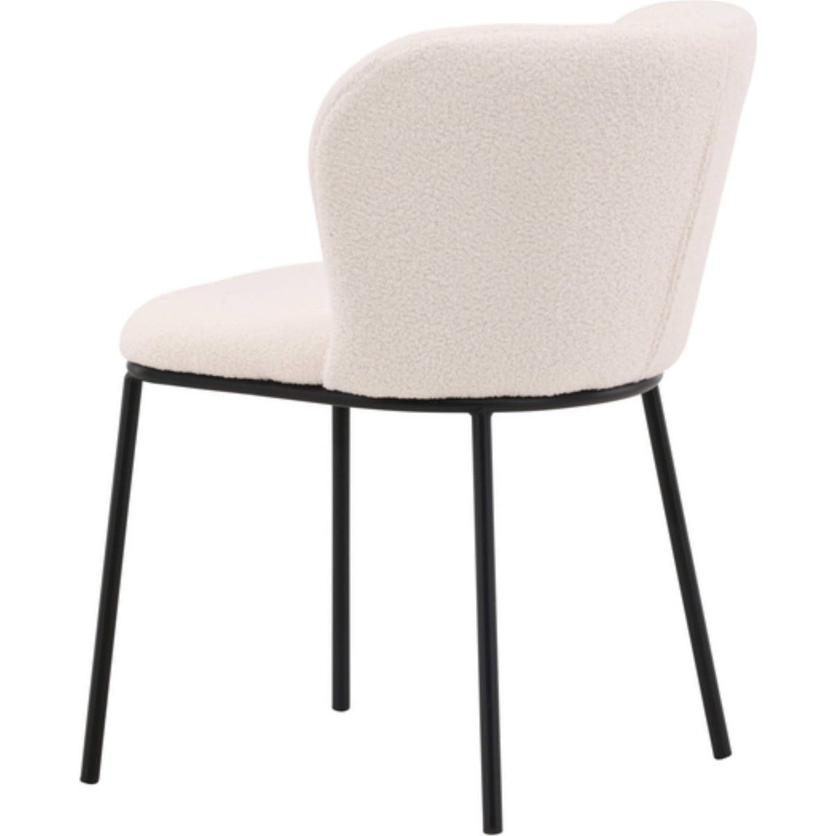 Chaise bouclette collection MUELLS blanc bouclette et noir, RECOLLECTION